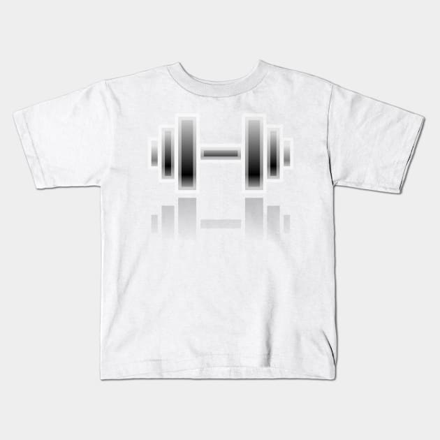 FITNESS LOGO Minimalist Equalizer in the form of dumbbells Kids T-Shirt by elkingrueso